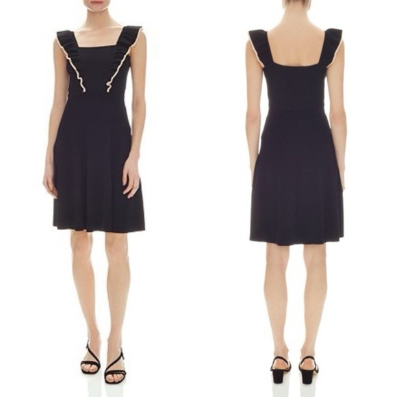 Sandro Paris Black and Cream Knit Dress, 38 - Picture 3 of 16